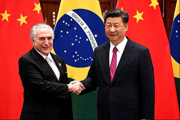 Presidentes Xi Jinping e Michel Temer - Foto: Folha